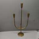 Creative Co-Op Hand-Forged Metal Candelabra, Antique Brass Finish (Holds 3 Taper Candles)