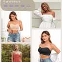 Strapless Bras for Women Non-Slip Padded Bandeau Bra Wireless Tube Top Bra Including Clear Straps (Beige, L)
