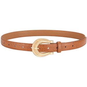 XZQTIVE Crocodile Belts for Women Synthetic Leather with Gold Buckle Ladies Waist Belts for Jeans Pant Dress Casual Wear