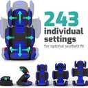 Mifold Hifold Adjustable Kids High Back Booster Car Seat with Strap – Ocean Blue