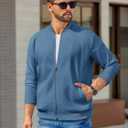 COOFANDY Bomber Lightweight Varsity Jacket Men Casual Flight Jacket With Pockets Navy, Large