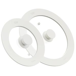 CAROTE 10" Silicone Lid for Pots, Pans and Skillets, Pot Lid With Heat Resistant Silicone Rim and Tempered Glass, White
