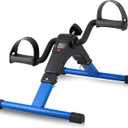 Folding Pedal Exerciser, Mini Exercise Bike Under Desk Bike Foot Pedal Exerciser, Foot Hand Cycle Portable Peddler Machine Bicycle Exerciser Arm Leg Exerciser While Sitting (Blue)