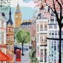 Mosaflare Paint by Numbers for Adults Beginner, London Adult Paint by Number Kits on Canvas, DIY Travel Scenery Acrylic Oil Easy Painting by Numbers for Home Wall Decor 12X16 inch (Without Frame)