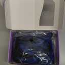 KooKaStyle Invisible Wire Hair Extensions Long Wavy Layered Synthetic Hair with Transparent Wire Adjustable Size 6 Secure Clips Hairpieces for Women(Black with Blue 20 Inch)