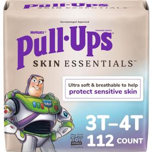 Pull-Ups Boys' Skin Essentials Potty Training Pants, Training Underwear, 3T-4T (32-40 lbs), 112 Ct (4 Packs of 28)
