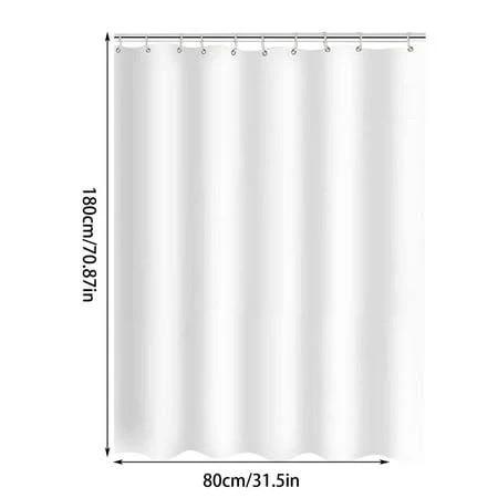 Shower Curtains 80X180Cm Bath Curtain Plain Color Bathroom Waterproof Thickened Polyester Bathroom Partition Curtain Door Curtain, White