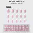 BTArtboxnails XCOATTIPS French Tip Press On Nails - Pink Glitter Base Long Square Press On Nails, 90 Pcs Salon Quality Soak Off Soft Gel Nail Tips Extension in 15 Sizes