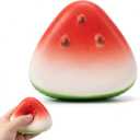 Cute Watermelon Squishy - Slow Rising Stress Relief Squeeze Toys, Sensory Fidget for Adults, Soft PU Foam, Novelty Gift for Party Favors (Watermelon)