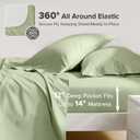 Comfort Spaces 100% Cotton Sheets Twin XL, Breathable & Soft Cotton Sheets, Naturally Cool Cotton Bed Sheets with 12" Elastic Pocket Fits up to 14" Mattress, All Seasons Sheet Set, Sage Green 3 Piece