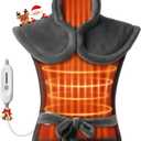 Comfier Large Heating Pad for Back, FSA Eligible HSA, Soft Flannel Fast Heating Pads for Neck and Shoulders, Electric Heated Wrap, 3 Heat Levels & 90-Mins Auto Shut Off, Christmas Gifts for Mom Dad