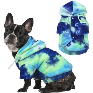 Mklhgty Tie Dye Dog Hoodie, Winter Coat for Small Dogs - Ultra-Soft Adjustable Warm Hood, Breathable Comfort Fabric for Daily Use, Size: XXL