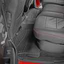 Rough Country Flex-Fit Floor Mats for Chevy Silverado & GMC Sierra 1500/2500HD/3500HD (2014–2018) Crew Cab - Front & Rear Set, All-Weather Non-Slip TPE Liners w/Spill Saver Lip