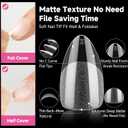 UNA GELLA Short Almond Nail Tips, 312pcs Short Almond Gel Nail Tips Shape Pre Etched Press On Nails Clear Acrylic Fake Nails No C Curve for Full Cover Nails Extension Home Art DIY Salon 12 Sizes