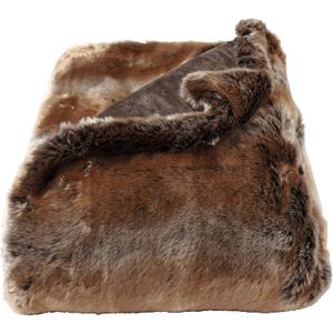 Faux Fur Throw - Luxurious, Hypoallergenic Premium Zobel Faux Marten Sable Fur Blanket with Plush Mink Back and Gift Box, 60x70 by Bedford Home (Amber Brown)
