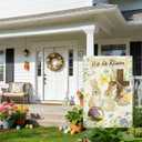 He Is Risen Easter Garden Flag for Outside, 12x18 Inch Double Sided Spring Flags with Bunnies Flowers Cross, Easter Gifts Yard Decoration Flag for Outdoor Garden, Patio, Porch