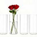 4 Pack Acrylic Cylinder Vases for Centerpieces,10 inch Tall Clear Flower Vases, Unbreakable Vases,Hurricane Candle Holders Floating Candle Vase for Wedding Dinner Table Party Living Room Decor