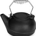 Gtongoko Wood Stove Steamer 3 Quart Cast Iron Humidifier Kettle for Wood Stove, Fireplace Steamer Humidifier with Wide Mouth, Cool-Touch Handle, Home Indoor Decorative Black