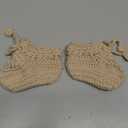 Hadetoto Baby Booties Hand Crochet Knit Cotton Bootie Soft Cozy Warm Socks Shoes Newborn First Walkers for Infant Boy Girl 3-6M