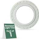 Renovators Supply Manufacturing Recessed Lighting Trim 10 in. Round White Polyurethane Ornate Recessed Ceiling Light Trims