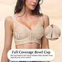 Wirefree Front Closure Bra for Women Minimizer 34D-46DD (Beige)