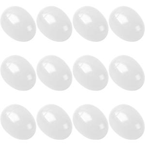 Easter Eggs 2.4 - White Fillable Easter Eggs - 12 Pcs Easter Basket Stuffers - White Eggs Bowl and Vase Filler Faux for DIY Spring and Easter Decorations (White)