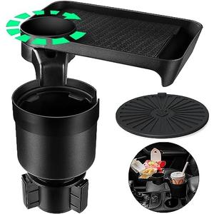 Cup Holder Tray for Car, Detachable and Rotatable Food Holder Tray Table with Expandable Base Compatible with Yeti 20/26/30 oz Hydro Flasks 32/40 oz Nalgenes 30/32/38/48 oz Camelbak 32/40 oz