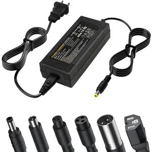 PUKOKAL 29.4V 2A Charger with 7 Plugs for 24V Lithium Battery | Fast charging, overcharge protection, 7 plugs for multi-model compatibility, fits 24V 25.2V 25.6V 7S Li-ion batteries