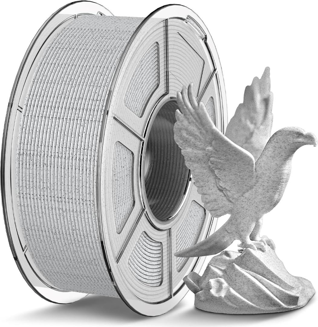 TECBEARS Rapid Marble PLA Filament, PLA 3D Printer Filament for 600mm/s High-Speed Printing, Natural Rock-Like Texture, Fits Most FDM PrintersMarble White | 3D printer filament PLA, high speed 600 mm/s, marble look, +/-0.02 mm