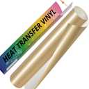 HTVRONT Champagne HTV Vinyl Roll - 12" x 10ft Champagne Gold Iron on Vinyl for Cricut & Silhouette Cameo, Heat Transfer Vinyl Rolls for t Shirts - Easy to Cut & Weed for Heat Vinyl Design