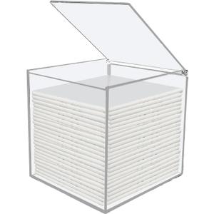 Disposable Face Towel Storage Box,Clear Acrylic Towelette Holder Container Compatible with 50 Facia Towels XL Clean Skin Club for Bathroom Organization