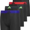 adidas Youth Performance Boxer Brief, Kids Underwear, Athletic Fit Microfiber Boxer Briefs (Small, Black/Semi Lucid Blue/Signal Green)