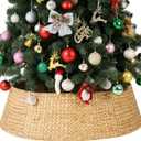 StorageWorks 42 Inch Wicker Christmas Tree Collar, Christmas Tree Collar for Pencil Tree, Water Hyacinth Christmas Tree Base Collar with Cut-Out of Cord for Party Dcor Farmhouse Artificial Trees Ring