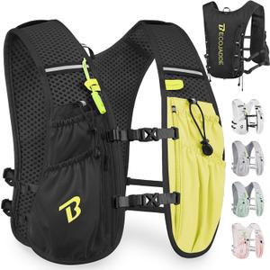 Running Vest Hydration Backpack for Men Women, 5L Lightweight Running Backpack Hydration Pack for Marathon, Trail, Cycling, Hiking, Jogging (Black)