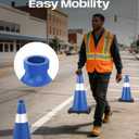 BATTIFE 8 Pack 18 Inch Traffic Cones, PVC Blue Cone, Black Weighted Base