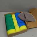 Sponges Set - Variety Colors - Scratch-Free Multipurpose Dish Sponge(15Pack)& 100% Cotton Waffle Weave Kitchen Dish Cloths(2Pack) for Kitchen, Bathroom,Sink,Stove,Shower