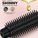 Farery 1.5 Inch Curling Iron Brush, Heated Round Brush for Loose Bouncy Curls, Hot Brush with Anti-Scald Hard Bristles, Dual Voltage Travel Hair Tool with 360 Swivel Cord, 410F Fast Heat