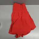 CRZ YOGA Ruffle Skirt Overlay Athletic Shorts for Women - High Waisted Flowy for Workout Running Tennis with Zip Pocket (X-Small, Deep Red)