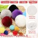 PATIKIL 1.2 Inch Faux Fur Pom Poms for Hats, 26 Pcs Soft Faux Rabbit Fur Small Fluffy Pompom Balls with Elastic Loop for DIY Crafts Keychains Removable Knitting Accessories, White