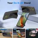 Compatible with Motorola Motorola Moto G 5G/Play 4G 2025 Stand Case, Hide Folding Kickstand Silicone TPU Shockproof Protective Cover Case for Motorola Moto G 5G/Play 4G 2025 - Black