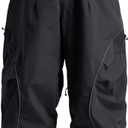 GSOU SNOW Mens Snowboard Pants Waterproof Women Baggy Ski Pants Reflective Stripe Insulated Winter Snow Pants (Medium, Black)