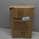 TAIMIT Twin Size Comforter Set - 5 Pieces, Bed in a Bag Bedding Sets with All Season Soft Quilted Warm Fluffy Reversible Comforter,Flat Sheet,Fitted Sheet,1 Pillow Shams,1 Pillowcases,Black