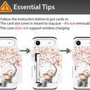 Compatible for iPhone 17 Air Case with Card Holder Cute - Kawaii Design Military-Grade Drop Protection Rugged Wallet Cases for Women (White Elephant Spraying Flowers)