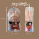 2 x Protective Case for Labubu with Keychain,Carrying bag Compatible with 15/17cm Plush dolls,Clear Travel Storage Box & Display Cover for Collectible Figures (17CM-B)