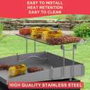 DcYourHome Griddle Warming Rack Compatible with 17" Blackstone Griddles, Portable and Adjustable Stainless Steel Rack for Blackstone Griddle Stand 17 Inch Accessories, One-Step Clip On Attachment