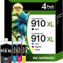 910 910XL 8020 Ink Cartridges Black and Color Combo Pack for HP Printers | Compatible for HP910XL Ink Cartridges for Printer Office Jet Pro 8010 8025 8030 8035 8028 8022 8018 Series (4 Pack Multipack)