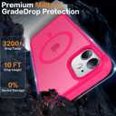 3 x Magnetic for iPhone 11 Phone Case-Compatible with MagSafe-Slim Translucent Matte-Military Grade Drop Protection Phone Case for iPhone 11 6.1",Hot Pink
