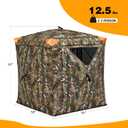Hunting Blind Pop-Up Tent 270° Camouflage, Waterproof Deer Blind Pop-up deer blind tent, 270° view, shoot-through mesh windows. Camouflage, waterproof, 1-2 person. Carry bag included, 58"L x 58"W x 66"H