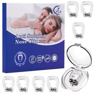 Anti Snoring Devices, Snore Stopper with Adjustable Magnet, Silicone Nose Clip Stop Snoring, Effective to Relieve Snoring, Snoring Solution Comfortable and Quieter Sleep, White, M