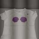 Mermaid Purple Seashell Bra Cartoon Graphic T-Shirt, XS